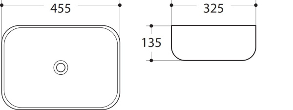 Раковина керамическая накладная (45x32) Art&Max AM-78105 белый