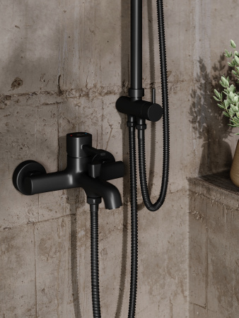 Душевая система смеситель с изливом Orange Karl M05-932b черный