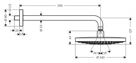 Верхний душ Hansgrohe Raindance Select S 26470400
