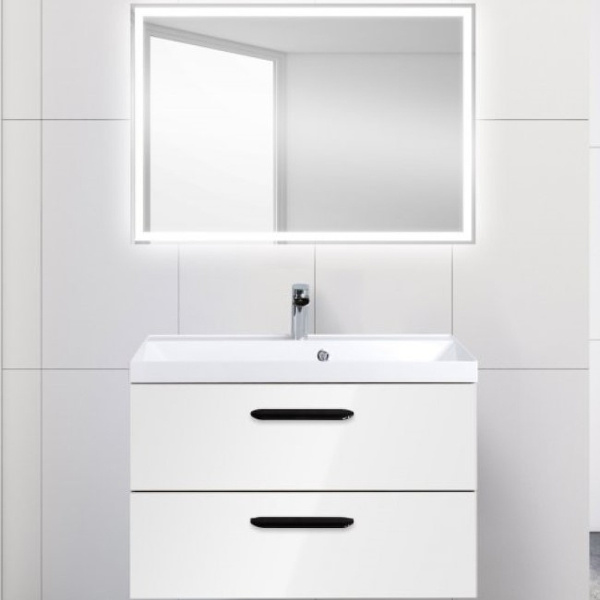 База под раковину подвесная BelBagno AURORA-800-2C-SO-BL Bianco Lucido