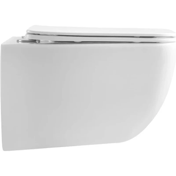 Подвесной унитаз безободковый смыв торнадо Oliveeka OL-1216, с сиденьем микролифт