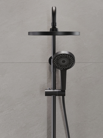 Душевая система с однорычажным смесителем для душа AGGER Sweet A2791244 черный матовый