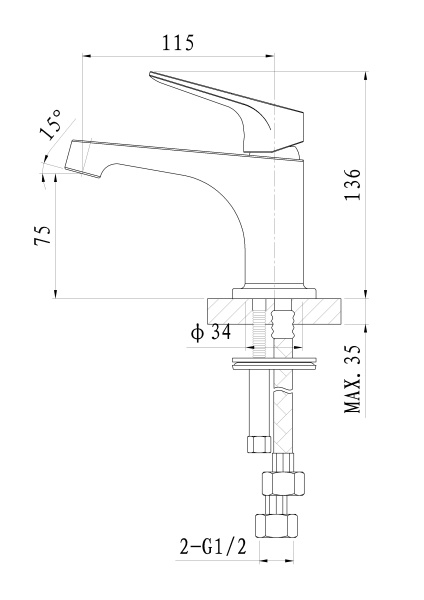 Смеситель для раковины WONZON & WOGHAND BALANCE, хром WW-051121-CR/L