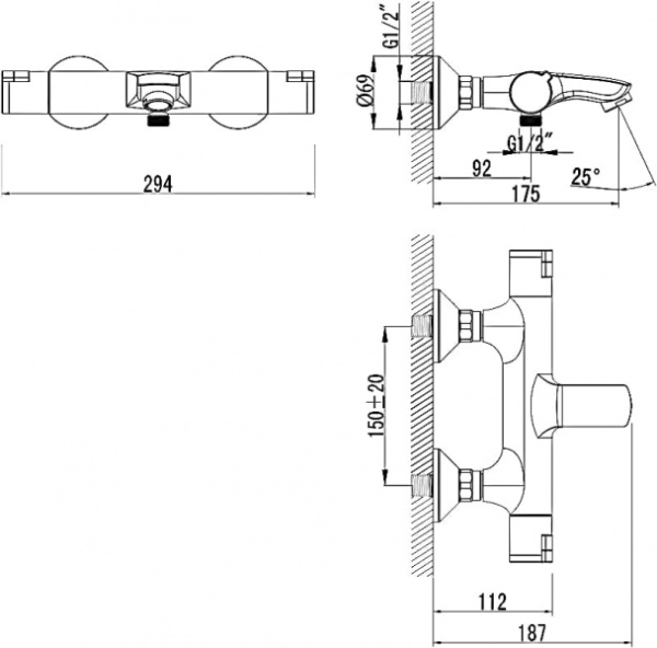 Термостат для ванны Damixa Space Zero 575000000 Термостат для ванны Damixa Space Zero 575000000