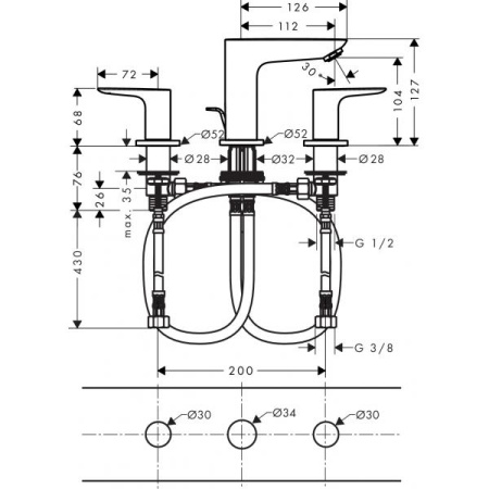 Смеситель для раковины Hansgrohe Talis E 71733000
