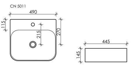 Раковина накладная (49х44,5) Ceramica Nova ELEMENT CN5011