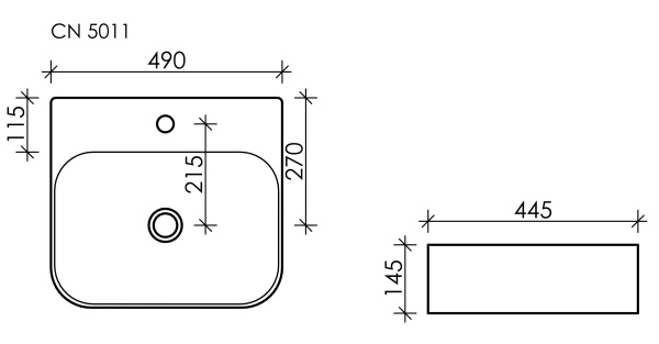 Раковина накладная (49х44,5) Ceramica Nova ELEMENT CN5011