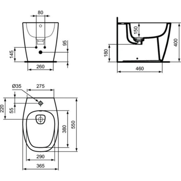 Напольное биде Ideal Standard DEA T509901