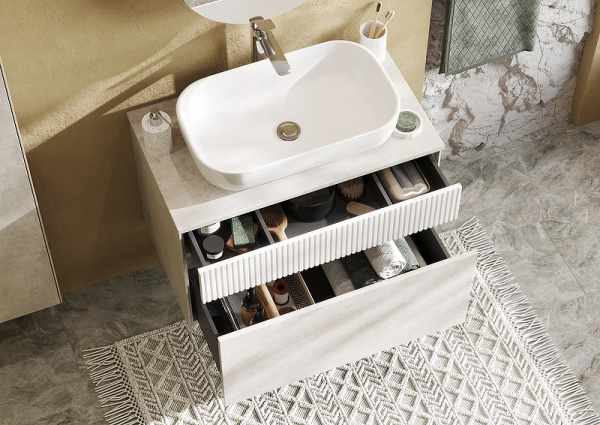 Тумба с раковиной Aquaton Марбл 80 слэйт 1A2762K4MH4C0