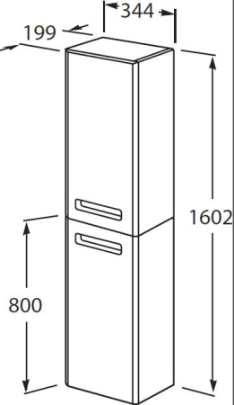 Пенал Roca The Gap R ZRU9302738 белая матовая