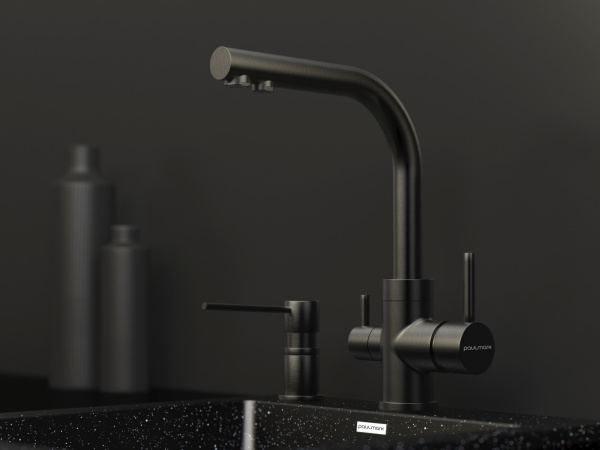 Смеситель для кухни с подключением к фильтру  Paulmark Essen Es213011-GM