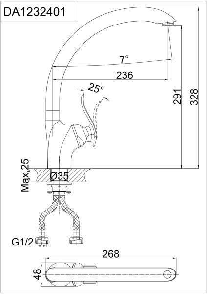 Смеситель для кухни D&K Bayern.Liszt (DA1232401) Смеситель для кухни D&K Bayern.Liszt (DA1232401)