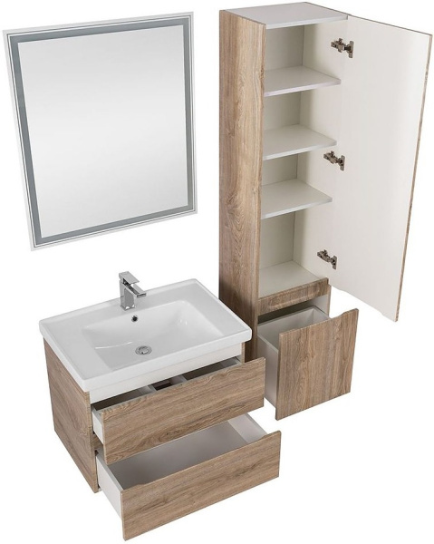 Пенал подвесной Art&max AM-Techno-1600-AC-SO-LW623-L Дуб мелфорд светлый