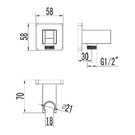 Подключение для душевого шланга Lemark (LM4585C)