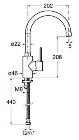 Смеситель для кухни Roca Targa  5A8460C0M