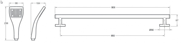 Душевой гарнитур Jacob Delafon EO E99940-CP