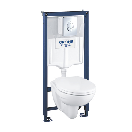 Комплект инсталляции с унитазом GROHE Solido Compact Bau 39400000 микролифт