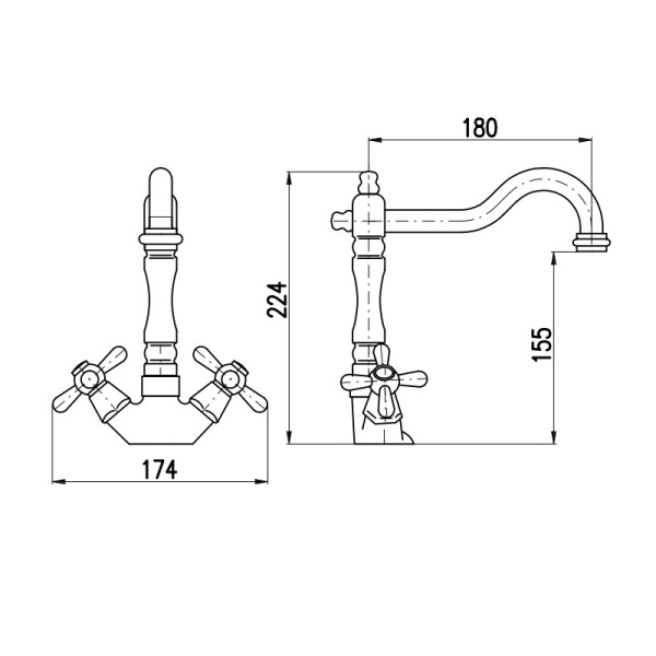 Смеситель для биде Rav Slezak Morava Retro MK321.5/9