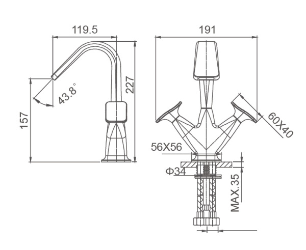 Смеситель для раковины высокий WONZON & WOGHAND SHAKESPEARE, темное золото WW-651103-DG Смеситель для раковины высокий WONZON & WOGHAND SHAKESPEARE, темное золото WW-651103-DG