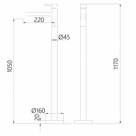 Смеситель ABBER Wasser Kreis AF8140NG напольный для раковины, никель