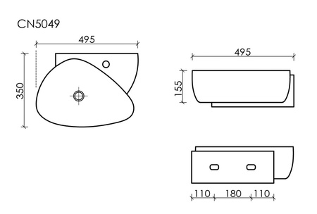 Раковина подвесная (49,5х35) Ceramica Nova ELEMENT CN5049