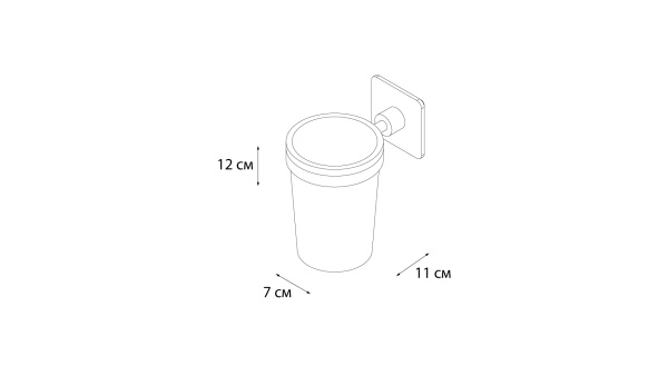 Держатель зубных щеток FIXSEN Square одинарный FX-93106