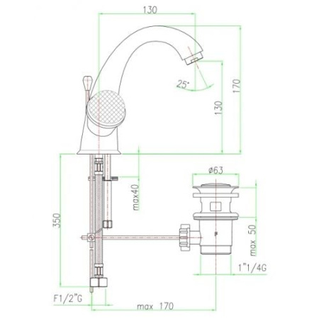 Смеситель для раковины Fiore XT 17CR0623