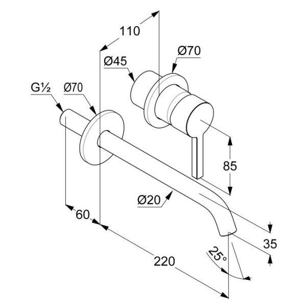 Смеситель для раковины Kludi Nova Fonte 202450515