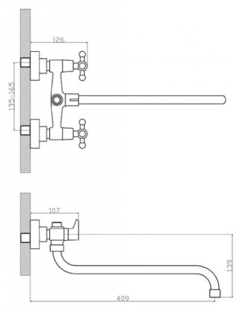 Смеситель для ванны Rossinka G (G02-84)