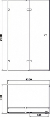 Душевой уголок Black&White Stellar Wind S708