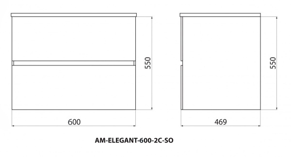 База под раковину Art&Max Еlegant AM-ELEGANT-600-2C-SO-NG-P Сапфир