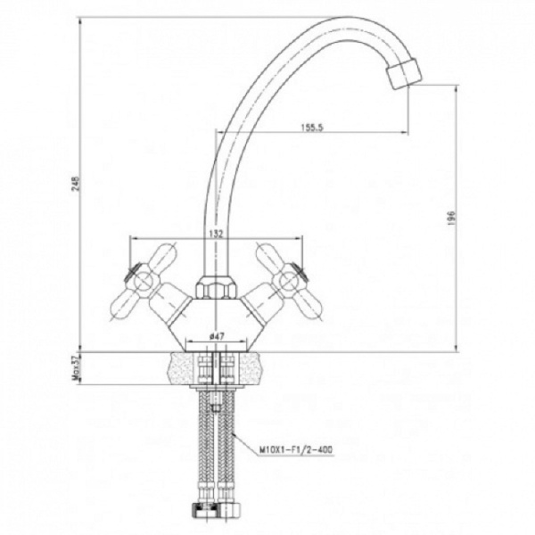 Смеситель для кухонной мойки  KAISER Carlson (11022)