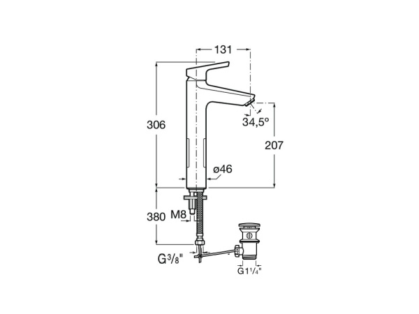 Смеситель для раковины Roca Malva 5A343BC00