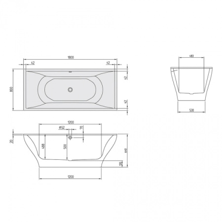 Квариловая ванна Villeroy&Boch La Belle UBQ180LAB9W1V-01
