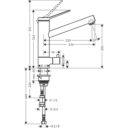 Смеситель для кухни Hansgrohe Zesis M33 CoolStart 74808000