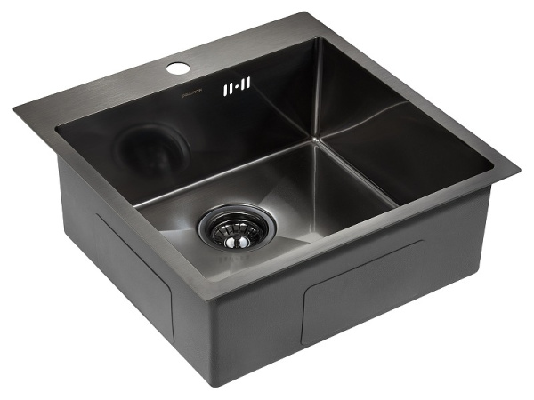 Кухонная мойка Paulmark   Kroner PM215151-GM вороненая сталь