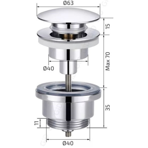 Универсальный донный клапан Gid G-58BL