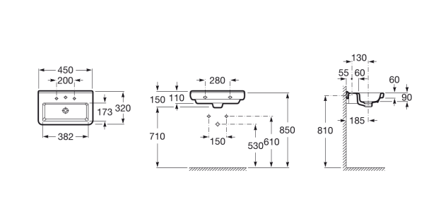 Раковина подвесная (45х32) Roca Dama-N  327789000