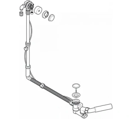 Слив-перелив для ванны удлиненный Geberit 150.711.21.6