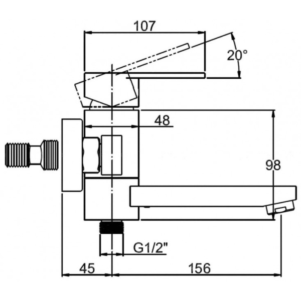 Смеситель для ванны с душем KAISER Sonat (34022L-1)