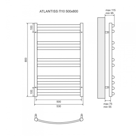 Полотенцесушитель Lemark Atlantiss LM32810RE