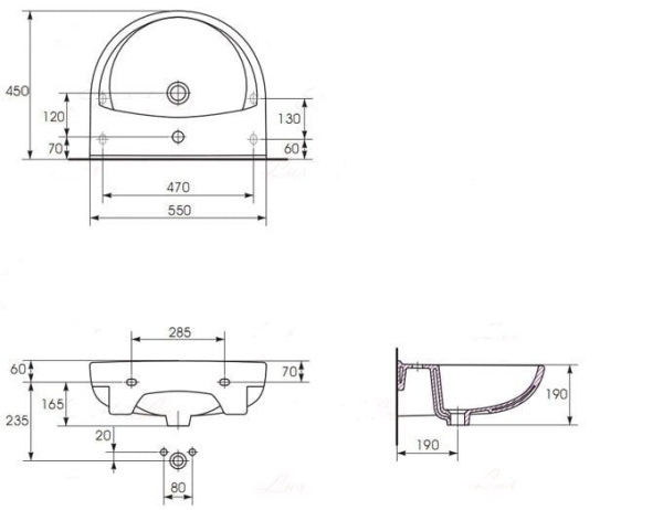 Cersanit Mito Red 55 S-UM-MIR55/1-w раковина