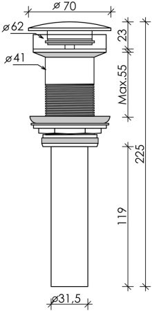 Донный клапан Ceramica Nova CN2000MSG