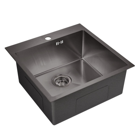 Кухонная мойка (51,5х51,5) EMAR EMB-116 PVD Nano Dark