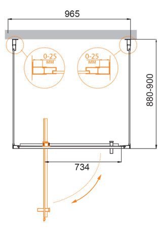 Душевой уголок (100х90) CEZARES MOLVENO MOLVENO-BA2-100/90-C-Cr-IV