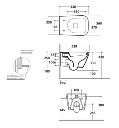 Унитаз Globo Stone STS03.BI