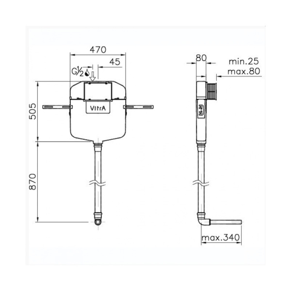 Система инсталляции для унитаза напольного типа чаши Генуи Vitra 742-1700-01