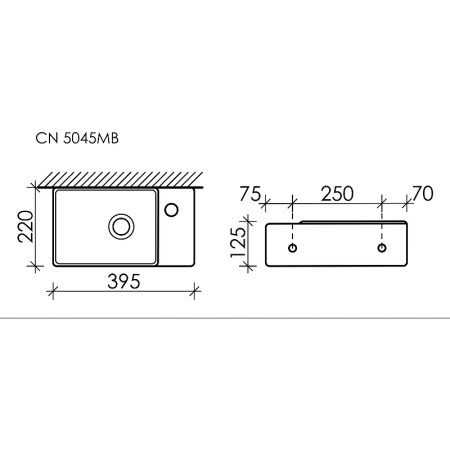 Раковина подвесная (39,5х22) Ceramica Nova ELEMENT CN5045MB