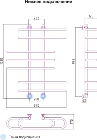 Полотенцесушитель водяной Сунержа Фурор 00-0108-1090