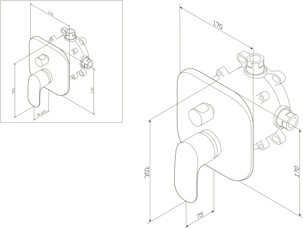 Смеситель для ванны Am.Pm Sensation F3085000